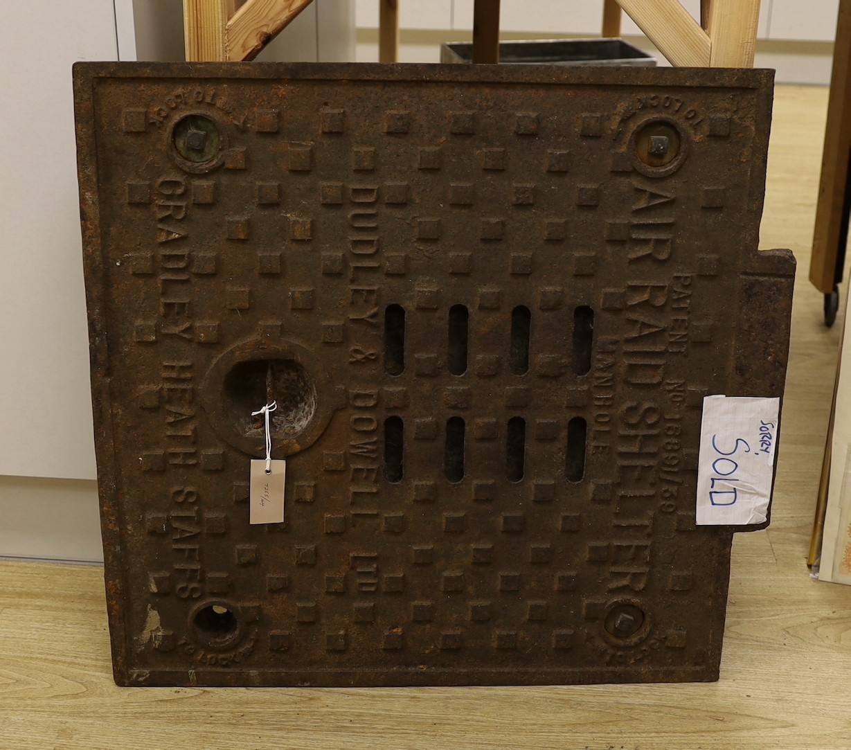 A World War Two Air Raid Shelter manhole cover, 66cm